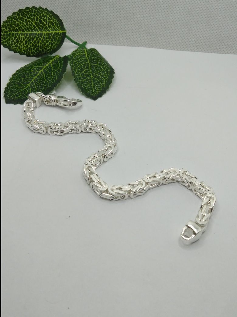 Srebrna bransoleta splot królewski pełny , srebro 925 długość 22 cm