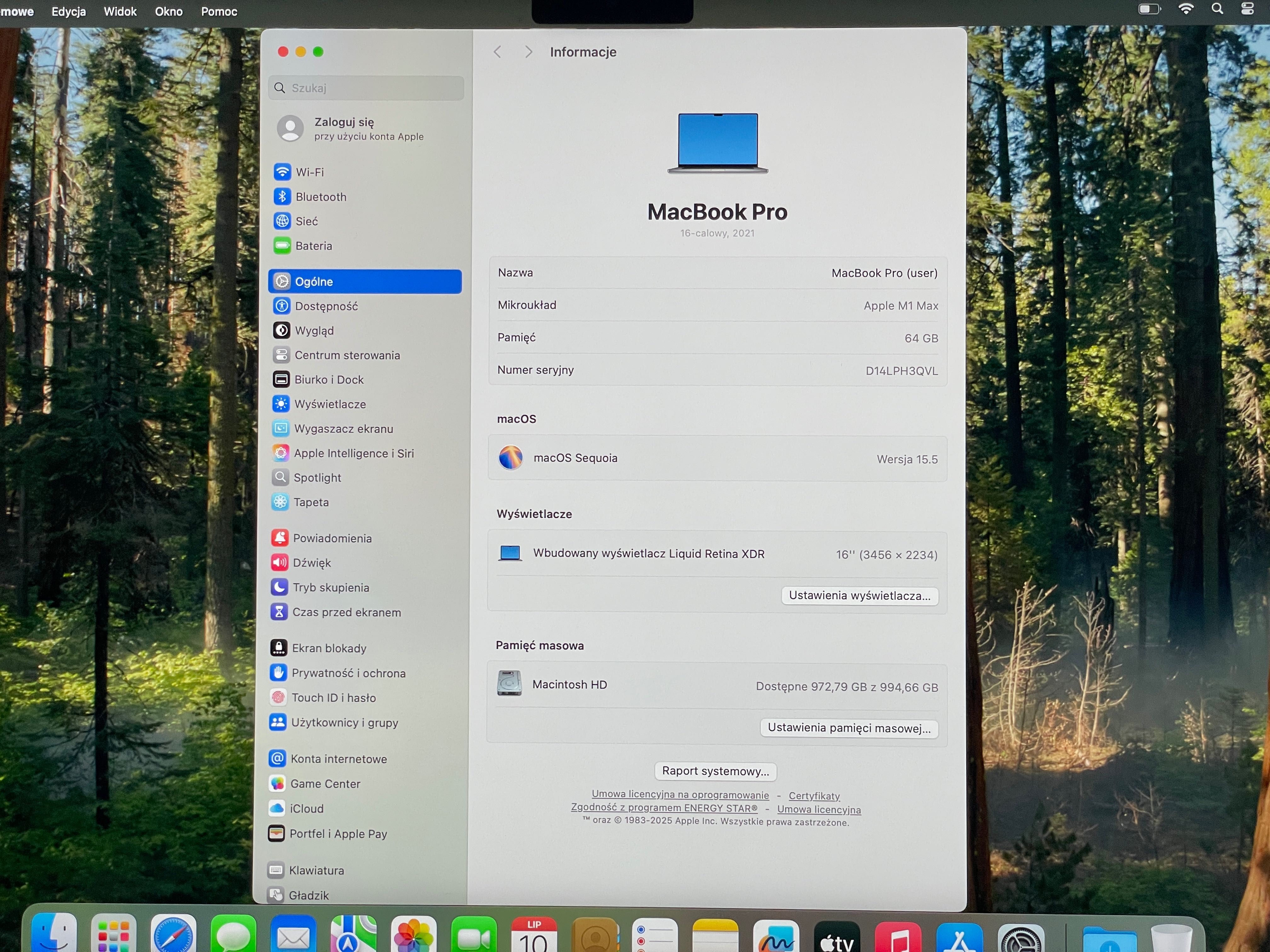 2021 MacBook Pro A2485 16" M1 MAX 64GB 1000GB