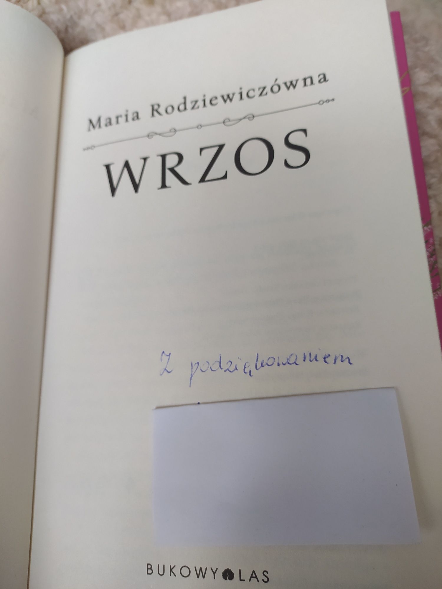 Książka "Wrzos" Marii Rodziewiczówny