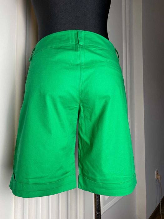 Szorty damskie zielone bawełna z niskim stanem 42 XL vintage na lato