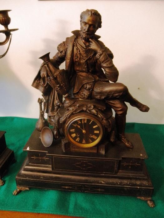 Garniture Francesa Mármore Negro Bronze