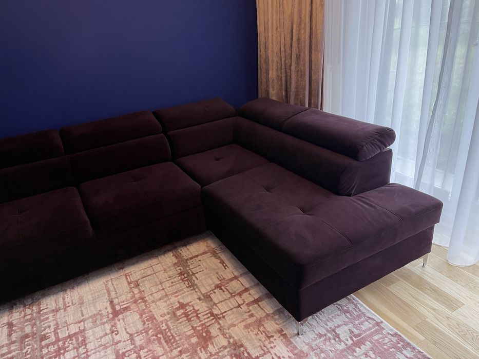 Narożnik kanapa śliwka fiolet ikea Agata spanie pojemnik 2,8 x 2,0m