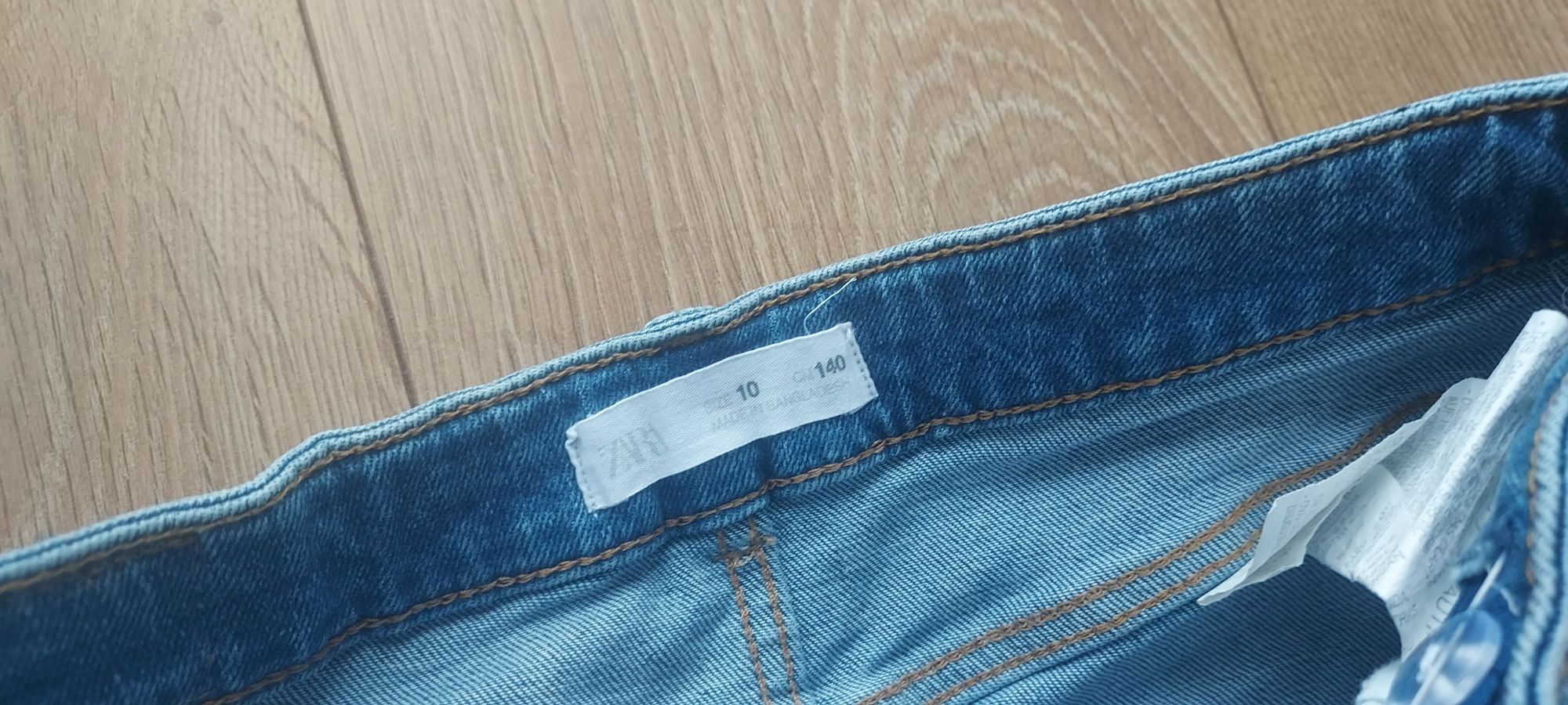 Spódniczka jeansowa mini Zara przetarcia