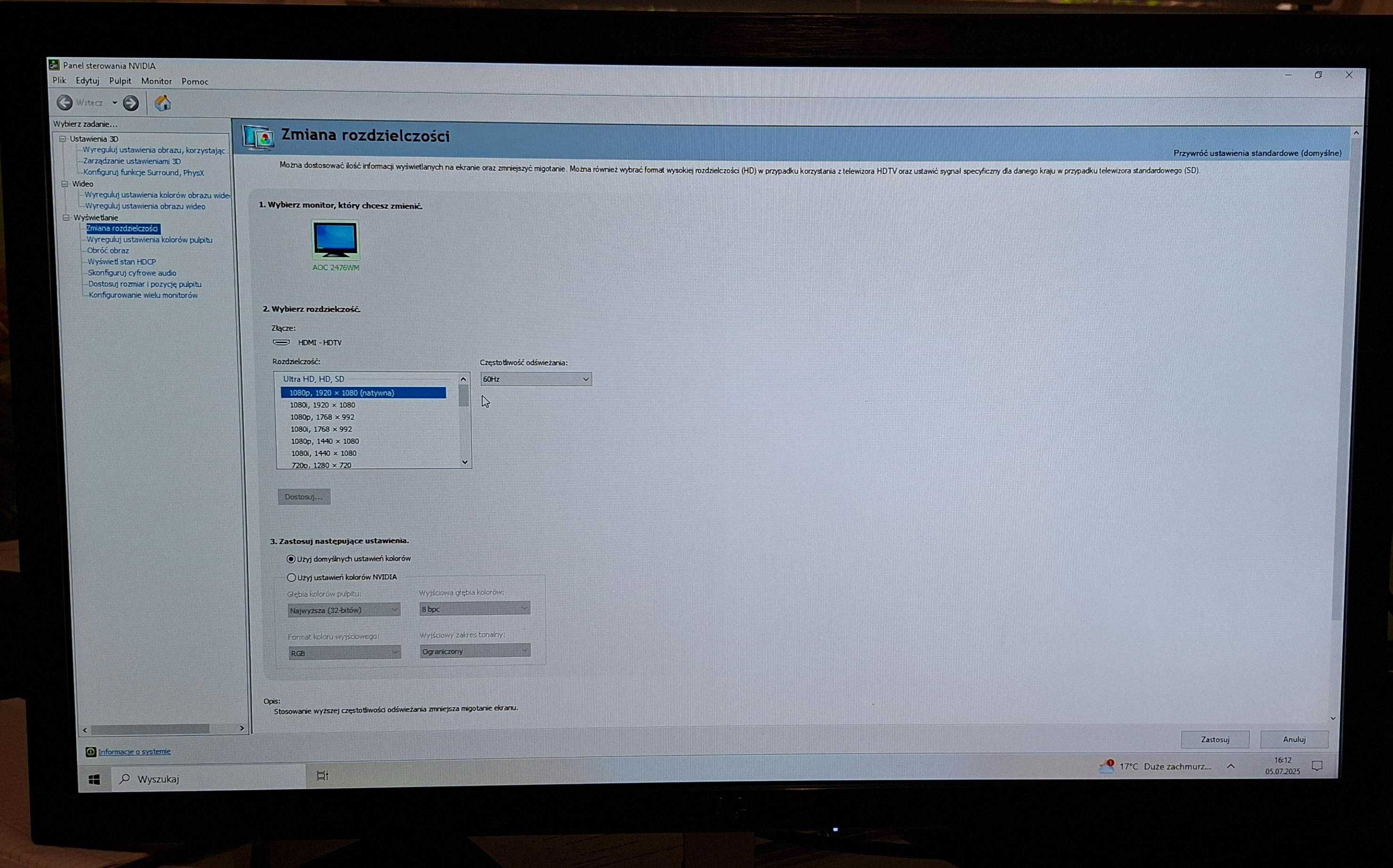 Monitor LED AOC I2476VWM 24"