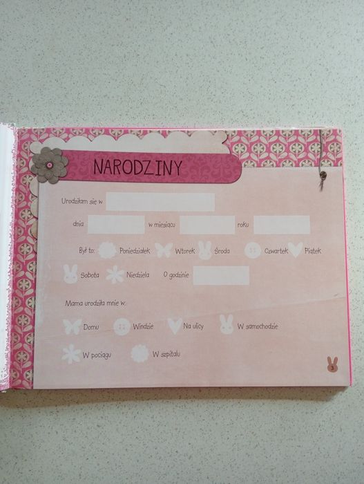Album pamiątkowy na zdjęcia dla dziewczynki „Moje pierwsze lata. Dziew