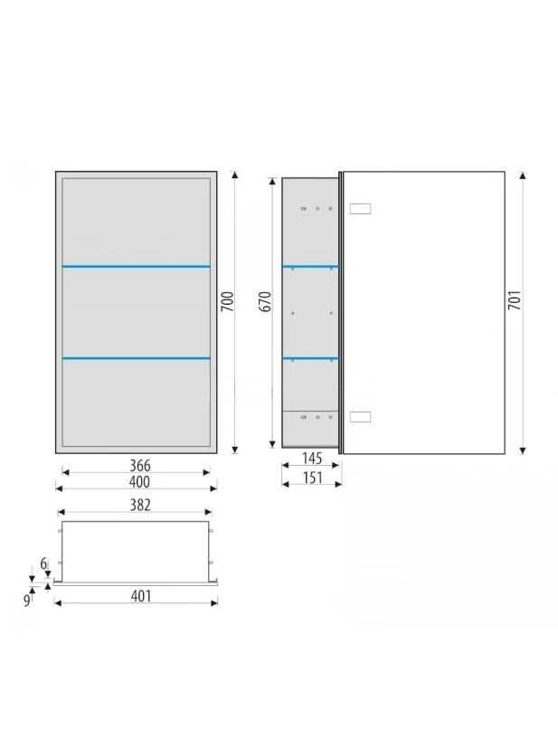 Szafka MCJ BEND do zabudowy 40x70 stal - wyprzedaż ekspozycji