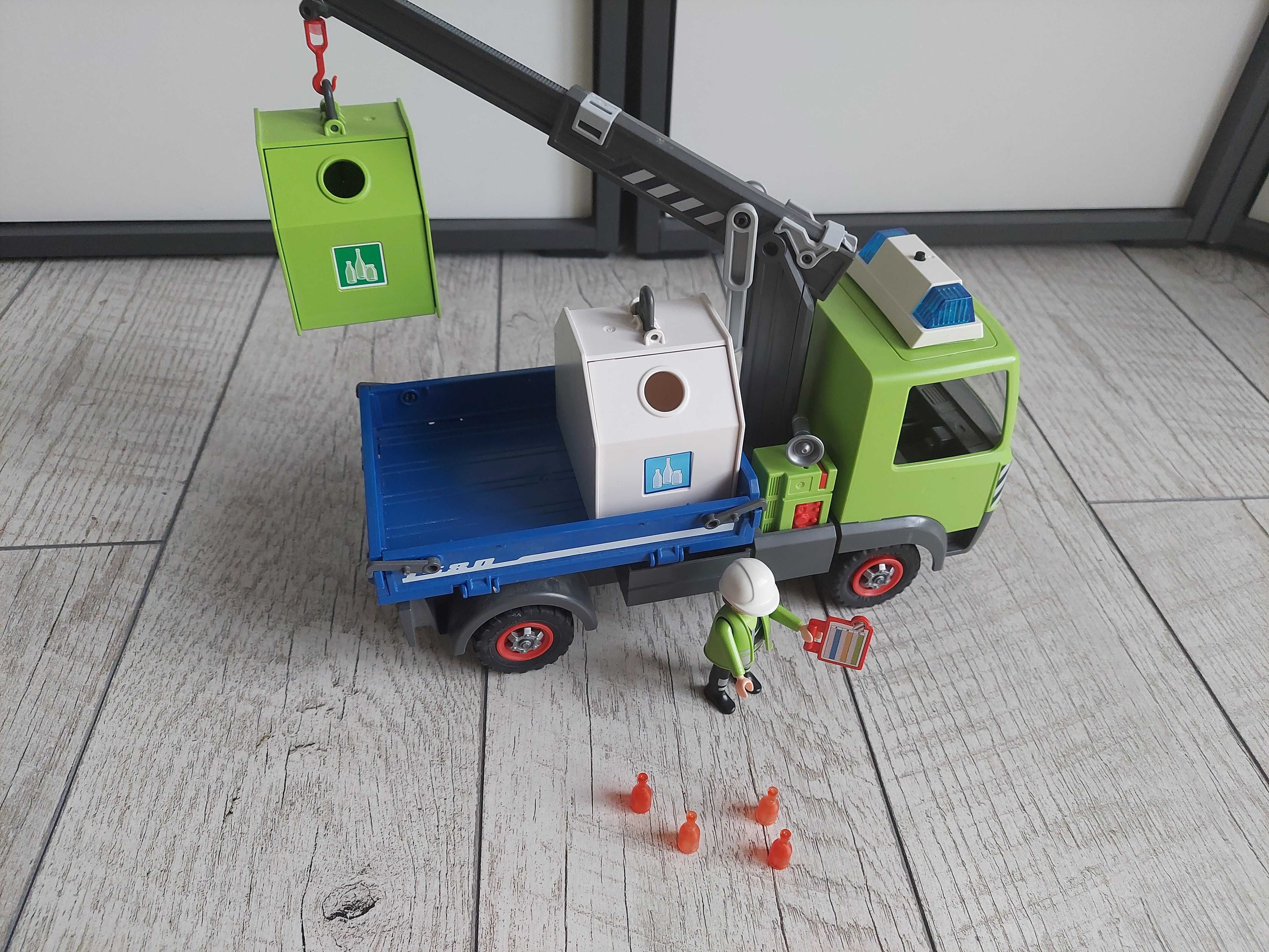 Playmobil 6109 śmieciarka świeci kogut szkło kontenery auto samochód