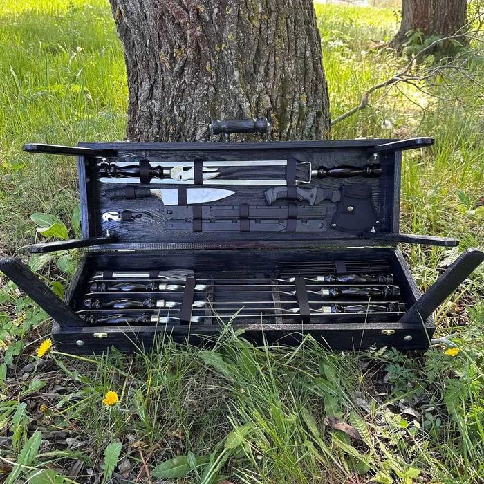 Шампура для шашлыка нержавейка 6 шт — набор в кейсе