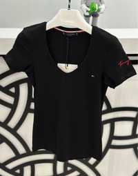 NEW SEASON WOMAN Женская футболка Tommy Hilfiger черная люксова s-xxl