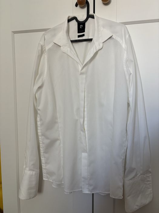 Pierre Cardin Smart Cut biała koszula do muszki L 41
