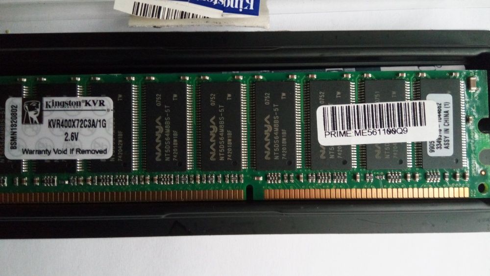 Память Kingston DDR1 1Gb PC3200 KVR400X72C3A/1G две планки