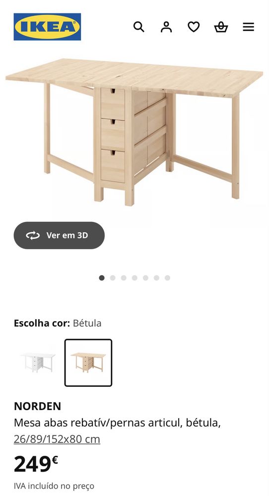 Mesa rebativel IKEA
