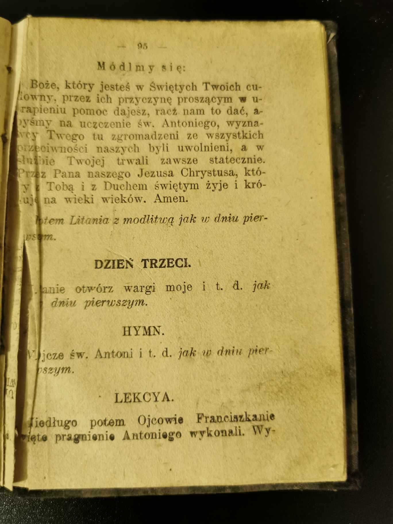 Książeczka świętego Antoniego Padewskiego modlitewnik z 1918 r. UNIKAT