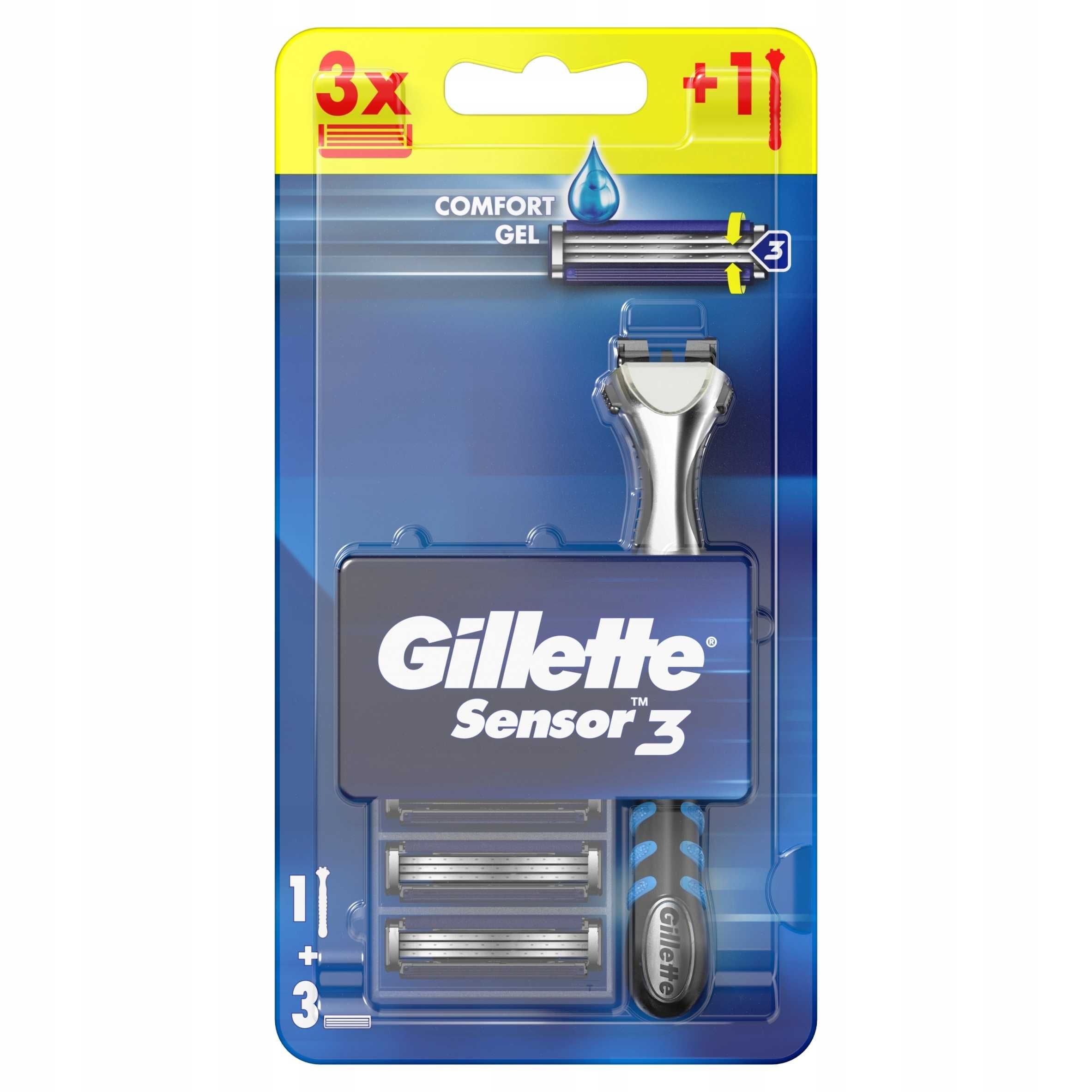 Maszynka Gillette Sensor3 + 3 wkłady ostrza