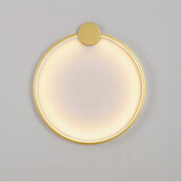 LAMPA ŚCIENNA KINKIET LED ring koło 30cm gold złoty  APP1384