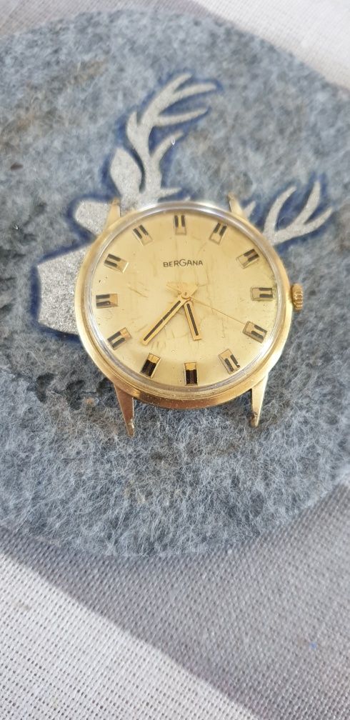 Złoty zegarek automatic szwajcarskiej marki BERGANA. Złoto 585