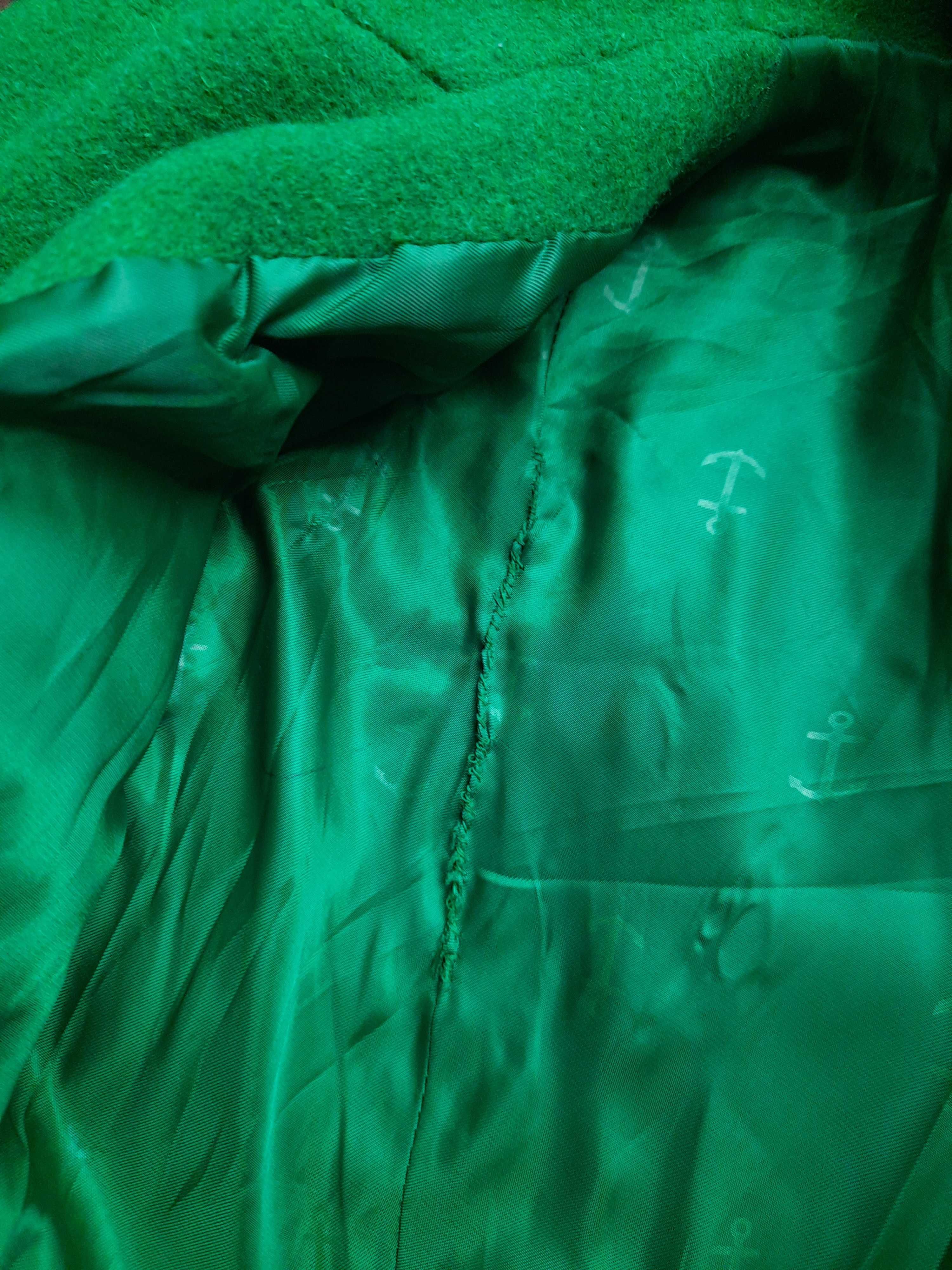 Krótki zielony płaszcz kurtka, r. 38