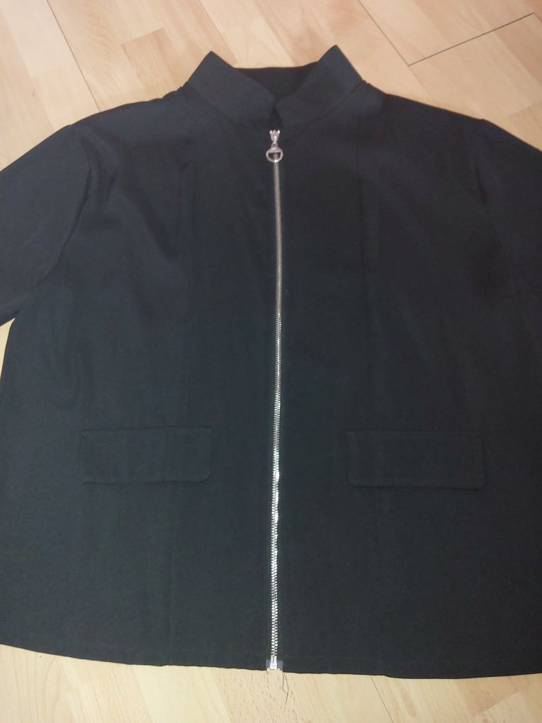 Czarna lekka kurtka ala zakiet piękny r 48 4xl plus size duży