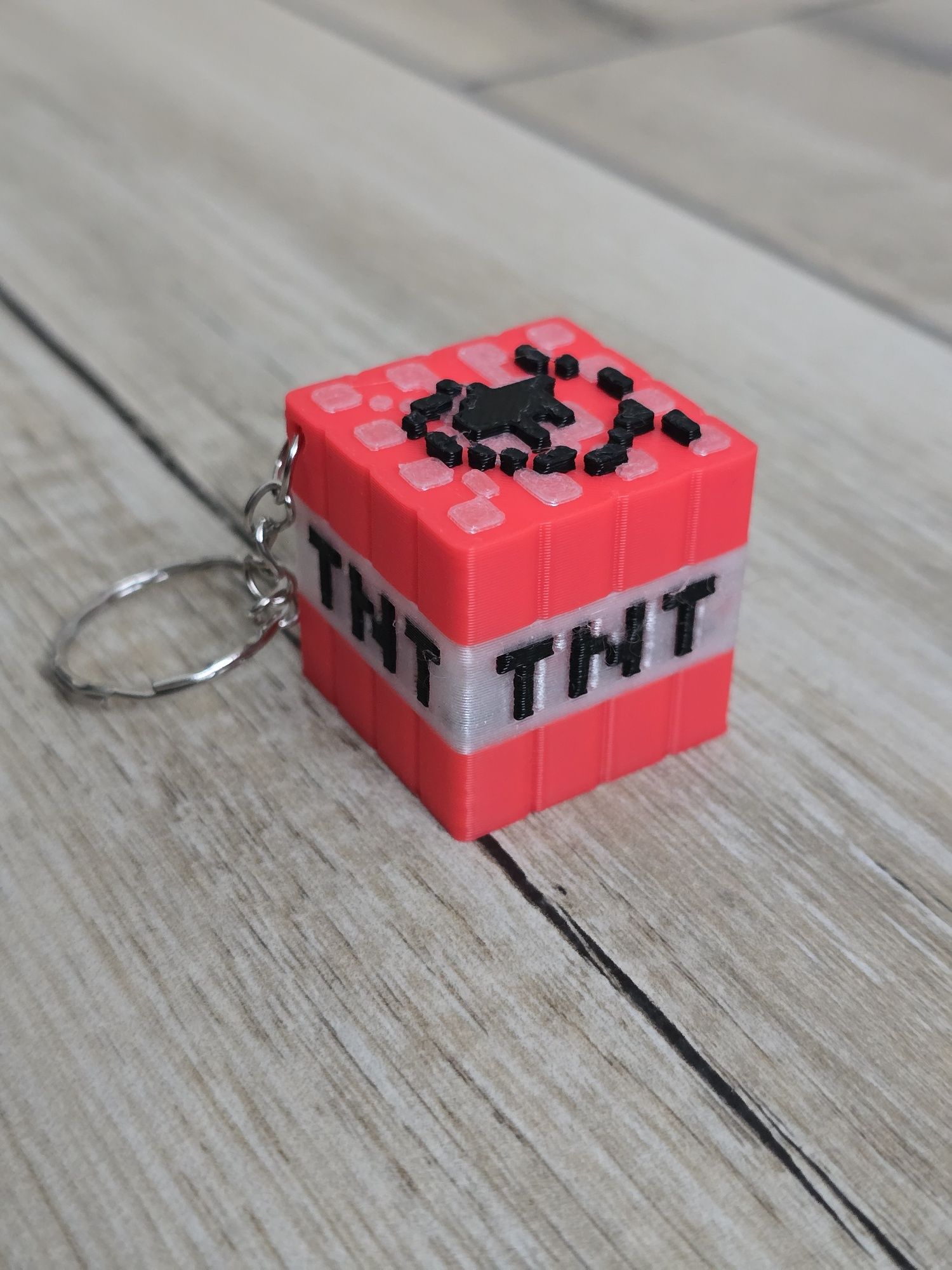 Brelok Minecraft TNT - Świeci w nocy! - Druk 3D Keychain mixGadzet