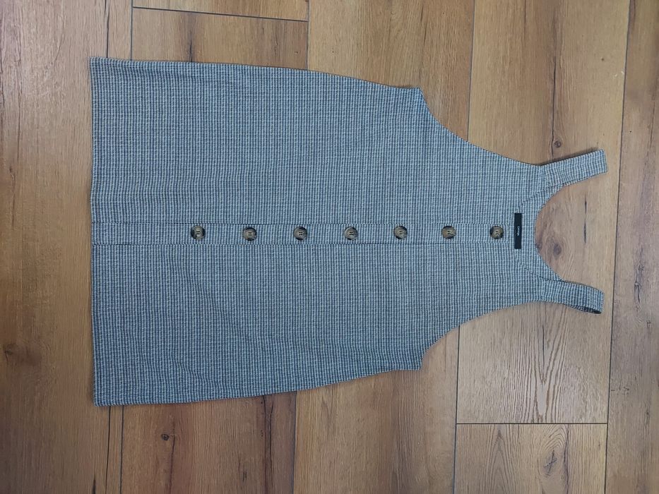 Sukienka ogrodniczka w pepitę pepita George r. L