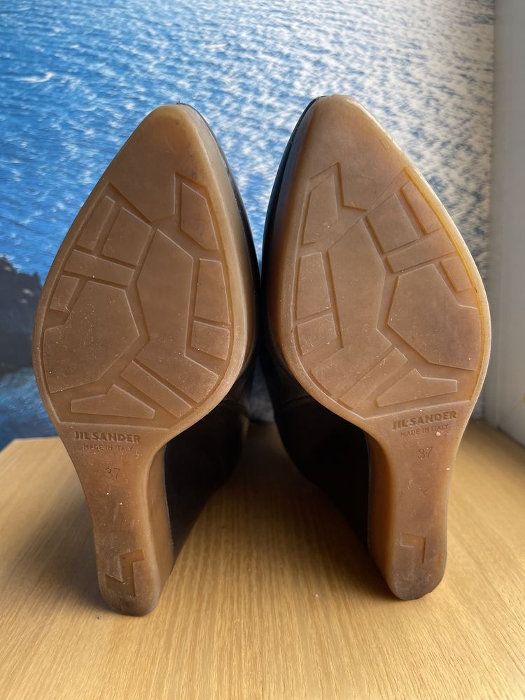 Осенние кожаные сапоги JIL SANDER