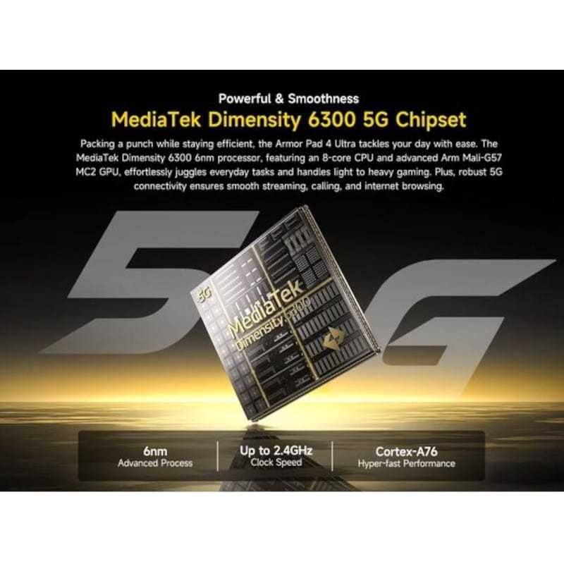 Tablet Ulefone Armor Pad 4 Ultra 8GB/256GB 5G IP69K 2.4GHz