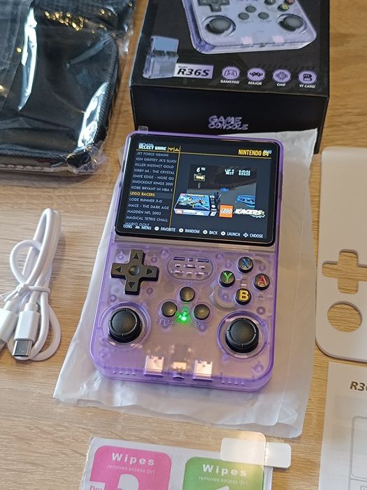 Konsola r36s 100% Oryginał 128gb 20000 gier NOWA+folia+etui FIOLETOWA