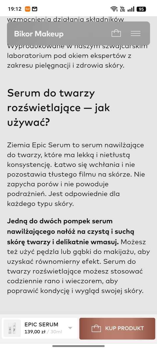 Serum rozświetlające firmy BIKOR