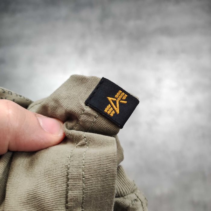 MĘSKA Koszulka PREMIUM Duże Logo Military Alpha Industries Oliwka