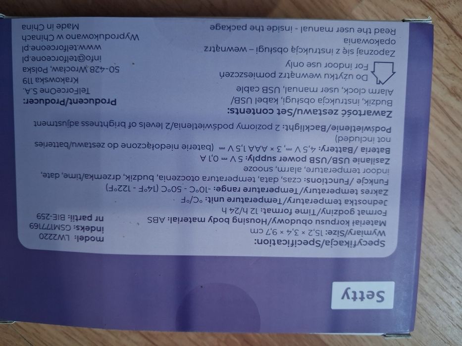 Cyfrowy budzik led