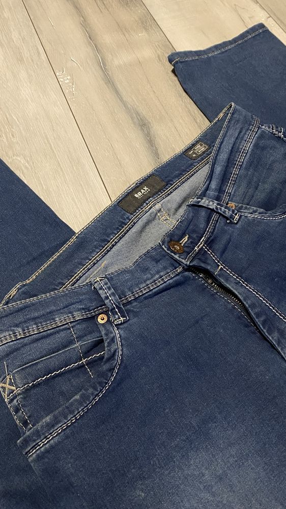 Spodnie BRAX 36/32 CADIZ Straight męskie jeansy jasny granat bawełna