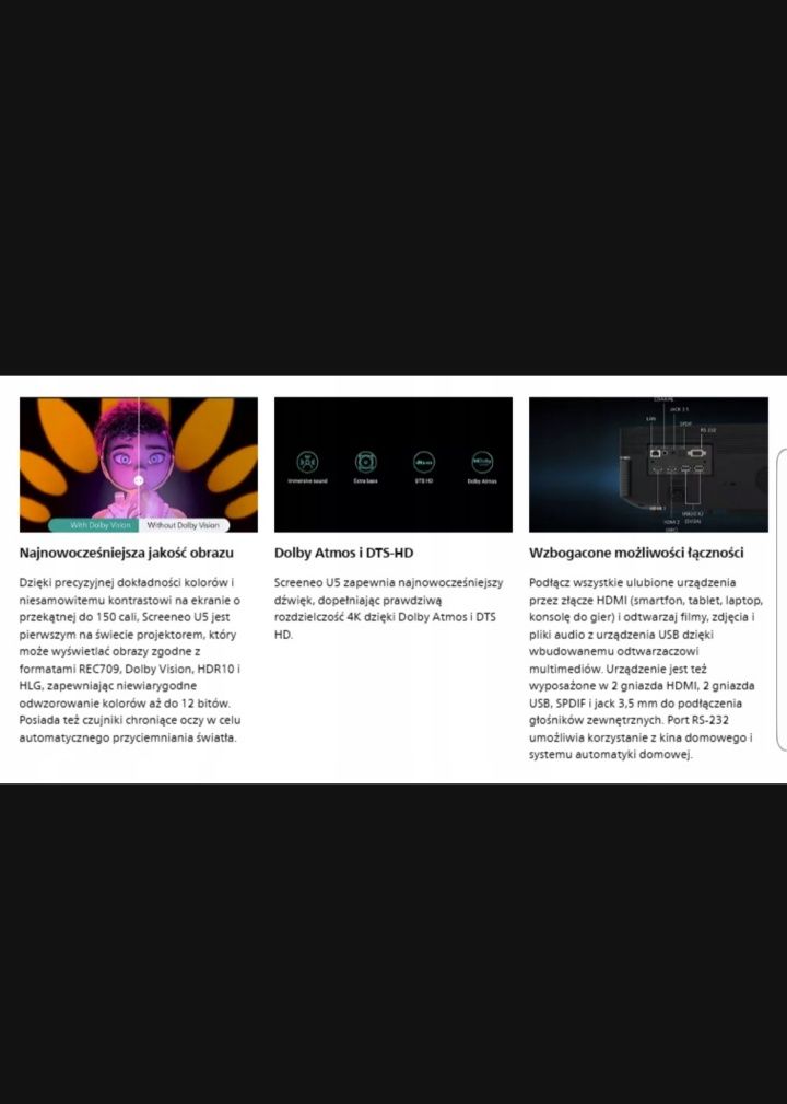 Projektor laserowy 4k Philips screeneo U5