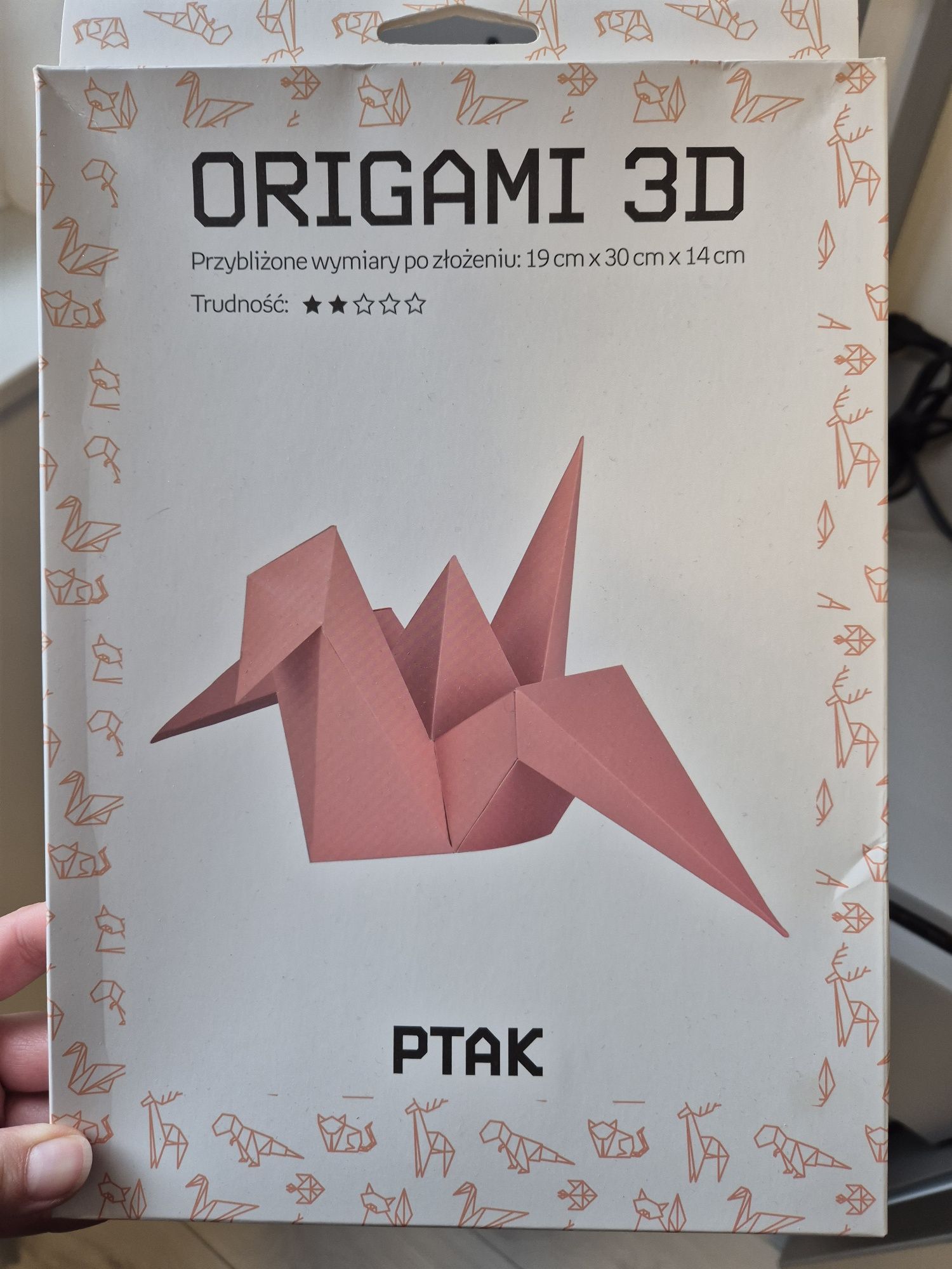 Origami 3D. Ptak. Papier.