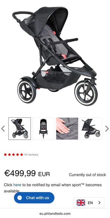 Carrinho de bebé (2 crianças) Phil&Ted + acessorios