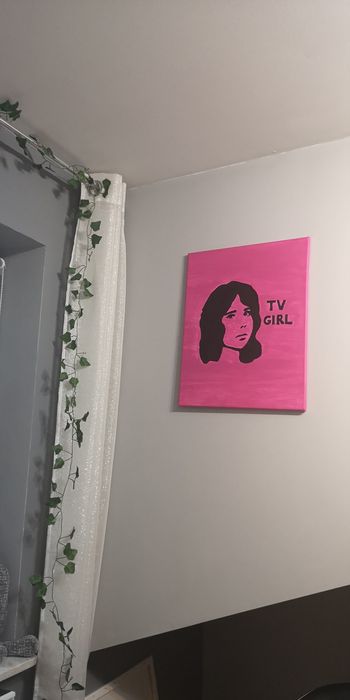 Obraz własnoręcznie malowany TV Girl