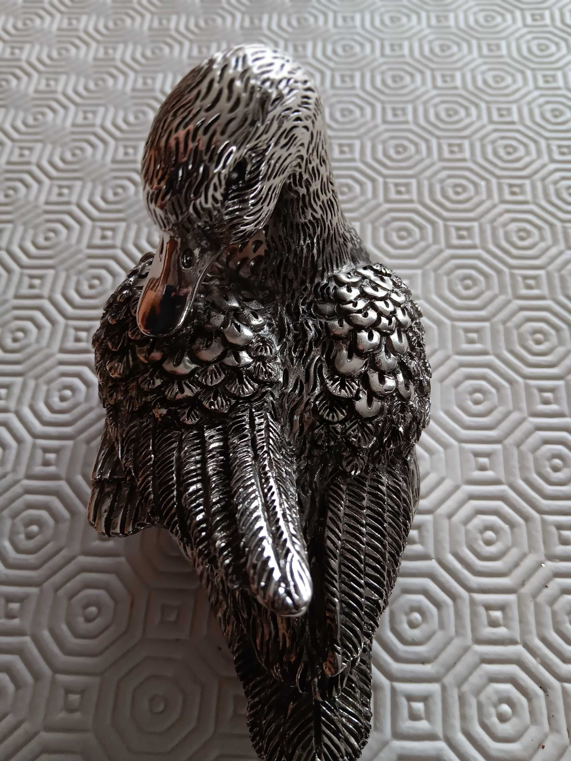Pato Vintage em Metal Banhado a prata com marca de contraste