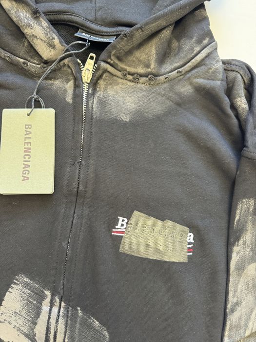 зип худи Balenciaga Dirty Political logo zip up M L