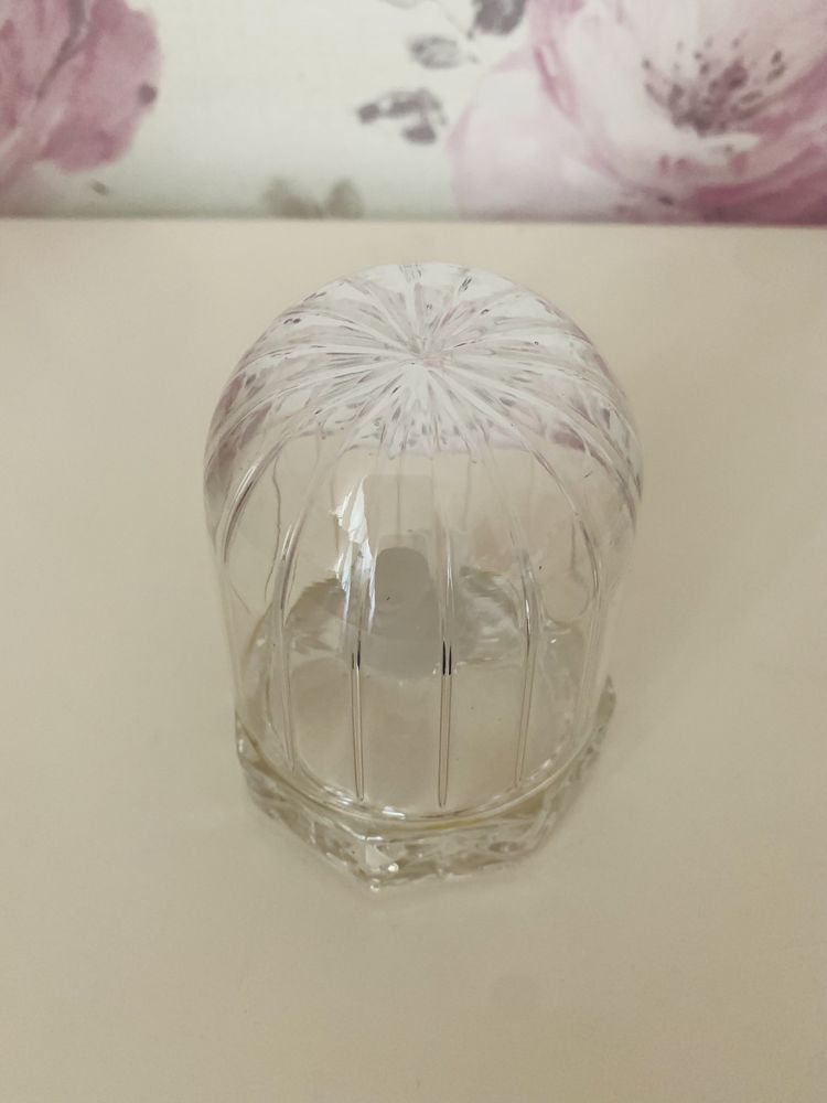 Figurka kryształowa, szklana klatka z ptaszkiem