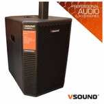 Sistema Amp. BassReflex 12" +Top Line-Array 8 x 3.5" 1600W DSP THUNDER