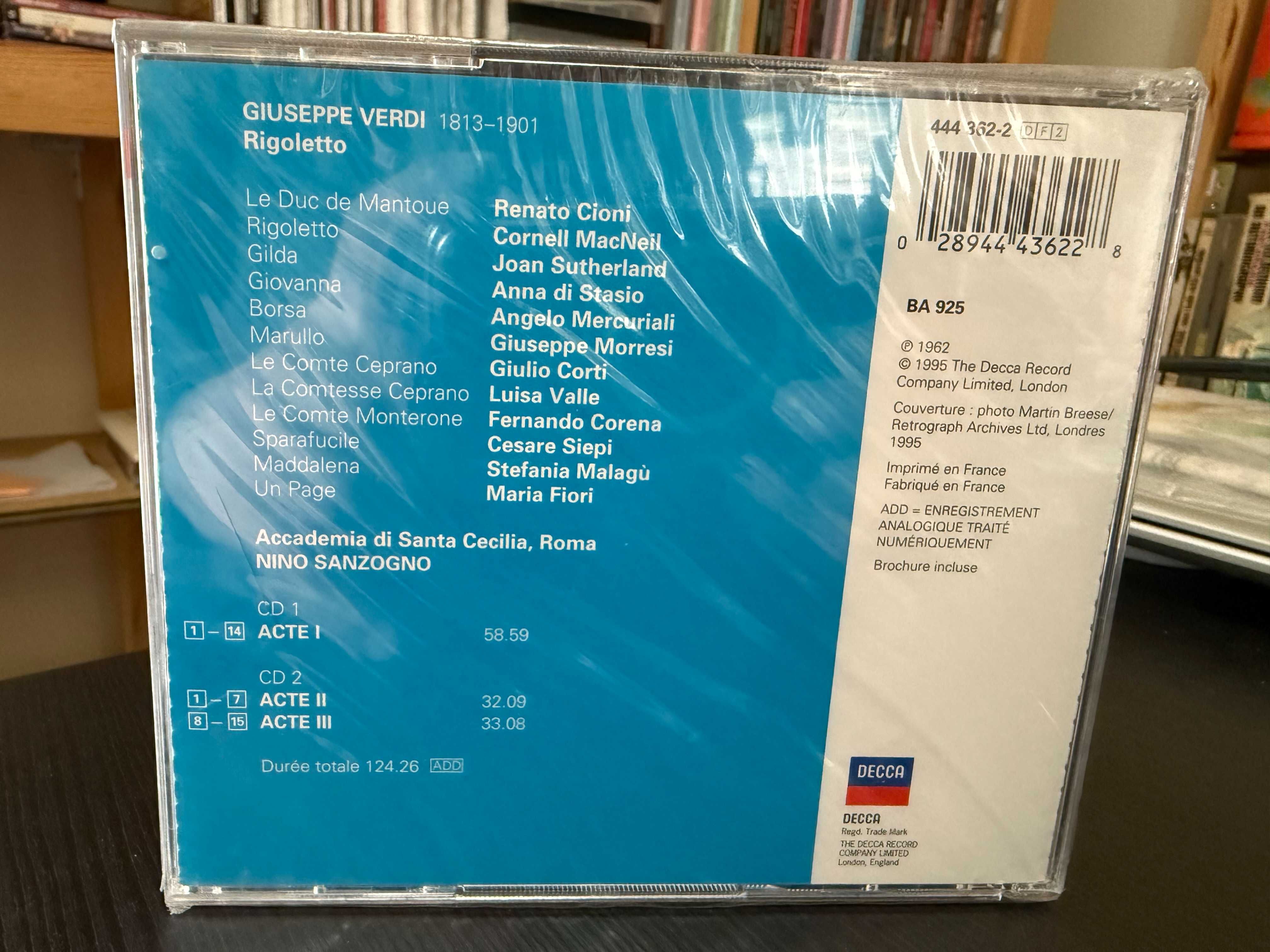 Verdi – Rigoletto – Sutherland, Cioni, MacNeil – St. Cecilia, Sanzogno