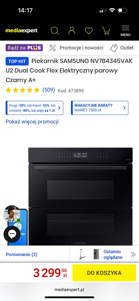 piekarnik samsung nv7b4345vak u2 dual cook flex