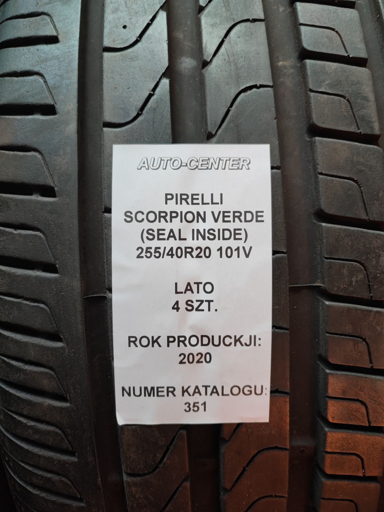 Opony letnie 255/40R20 101V Pirelli Scorpion Verde Seal Inside 2020r.