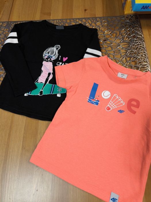 2pak koszulki 4F 98 i 104 krótki i długi rękaw