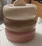 Szkatułka szklana,ceramiczna,pojemnik do kuchni,trójkolor