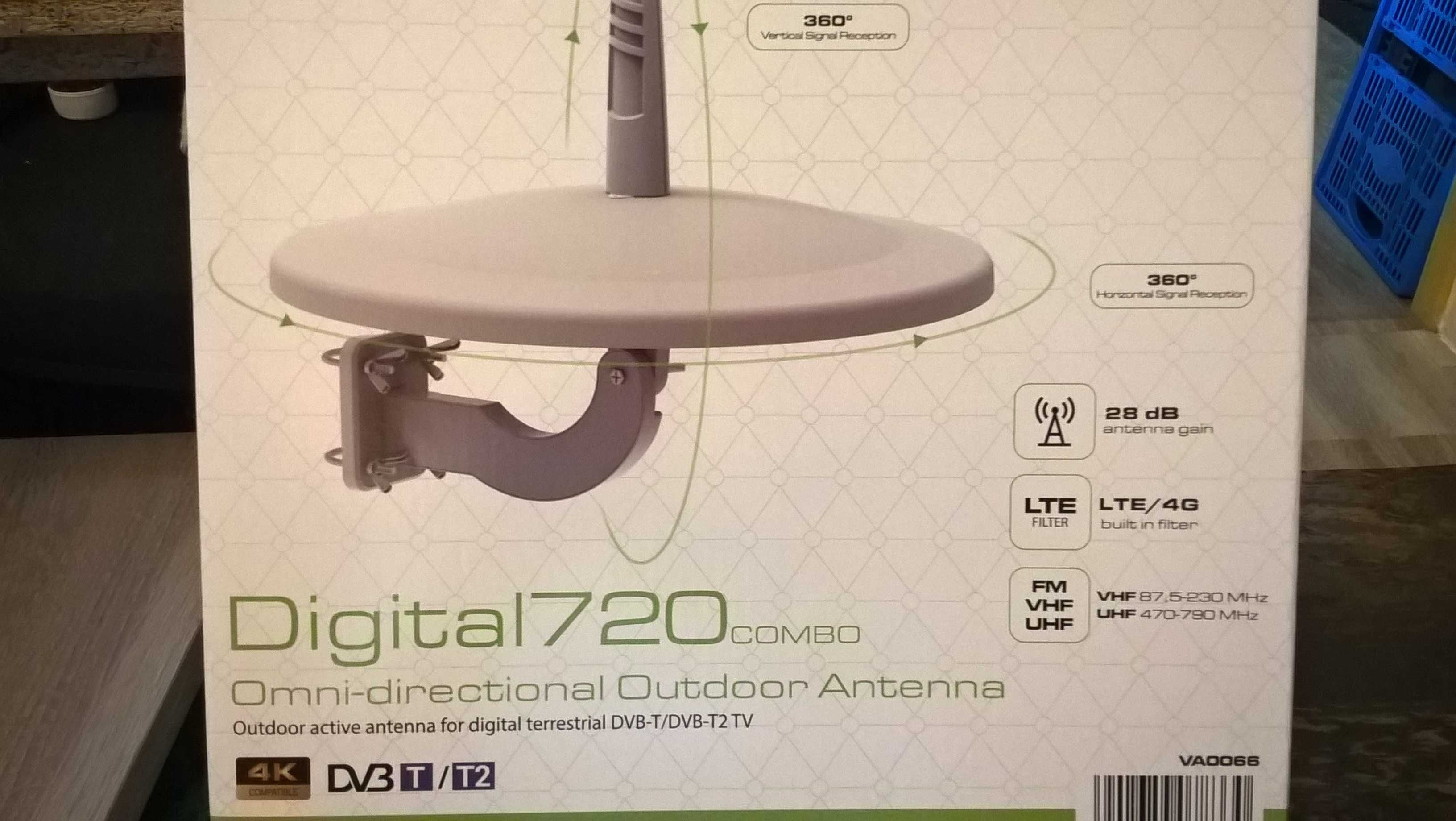 Antena TV zewnętrzna dookólna Vayox Digital 720 Combo,kamper,przyczepa