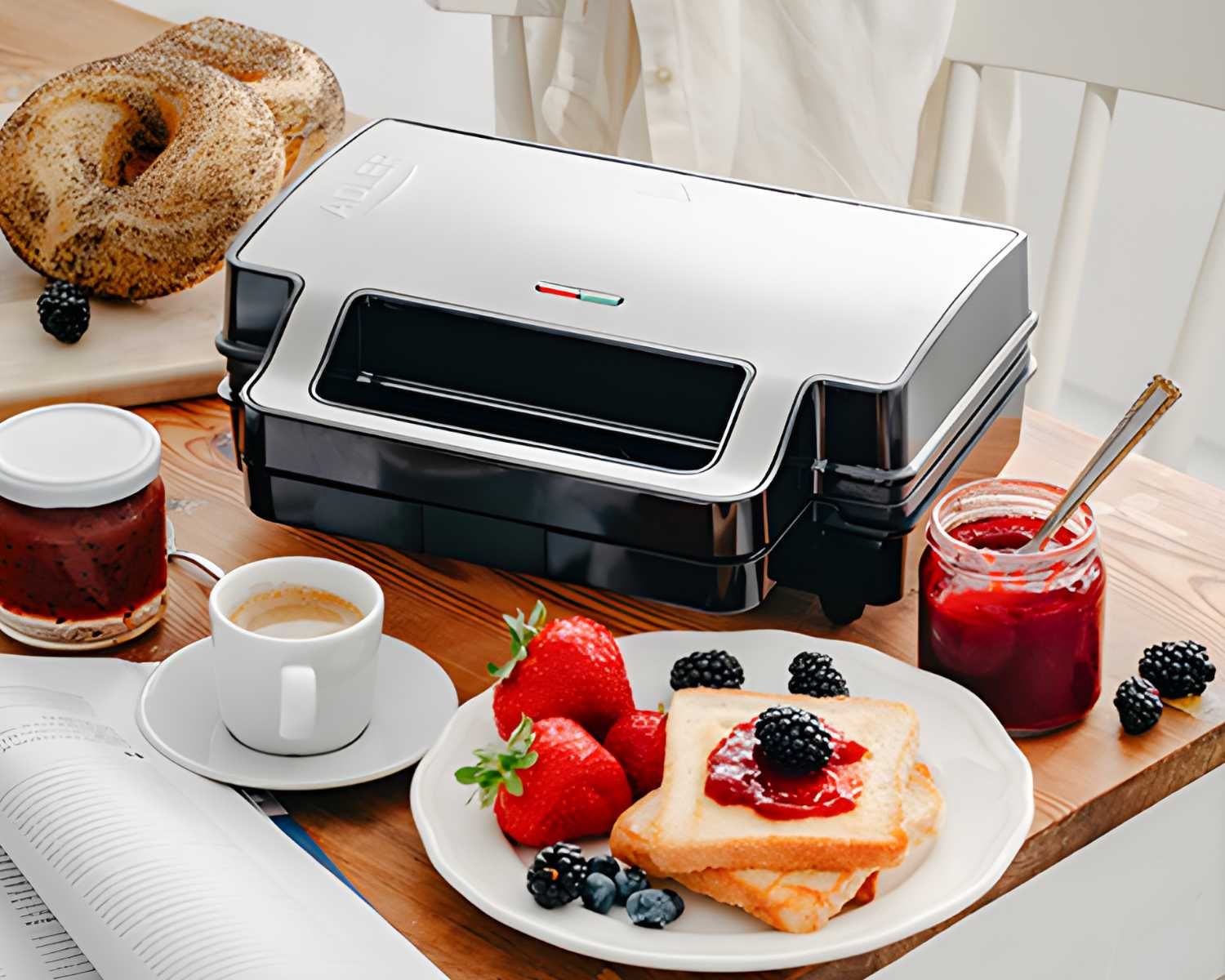 MOCNY Opiekacz Do Kanapek 2w1 Grill Elektryczny Panini WYMIENNE PŁYTKI