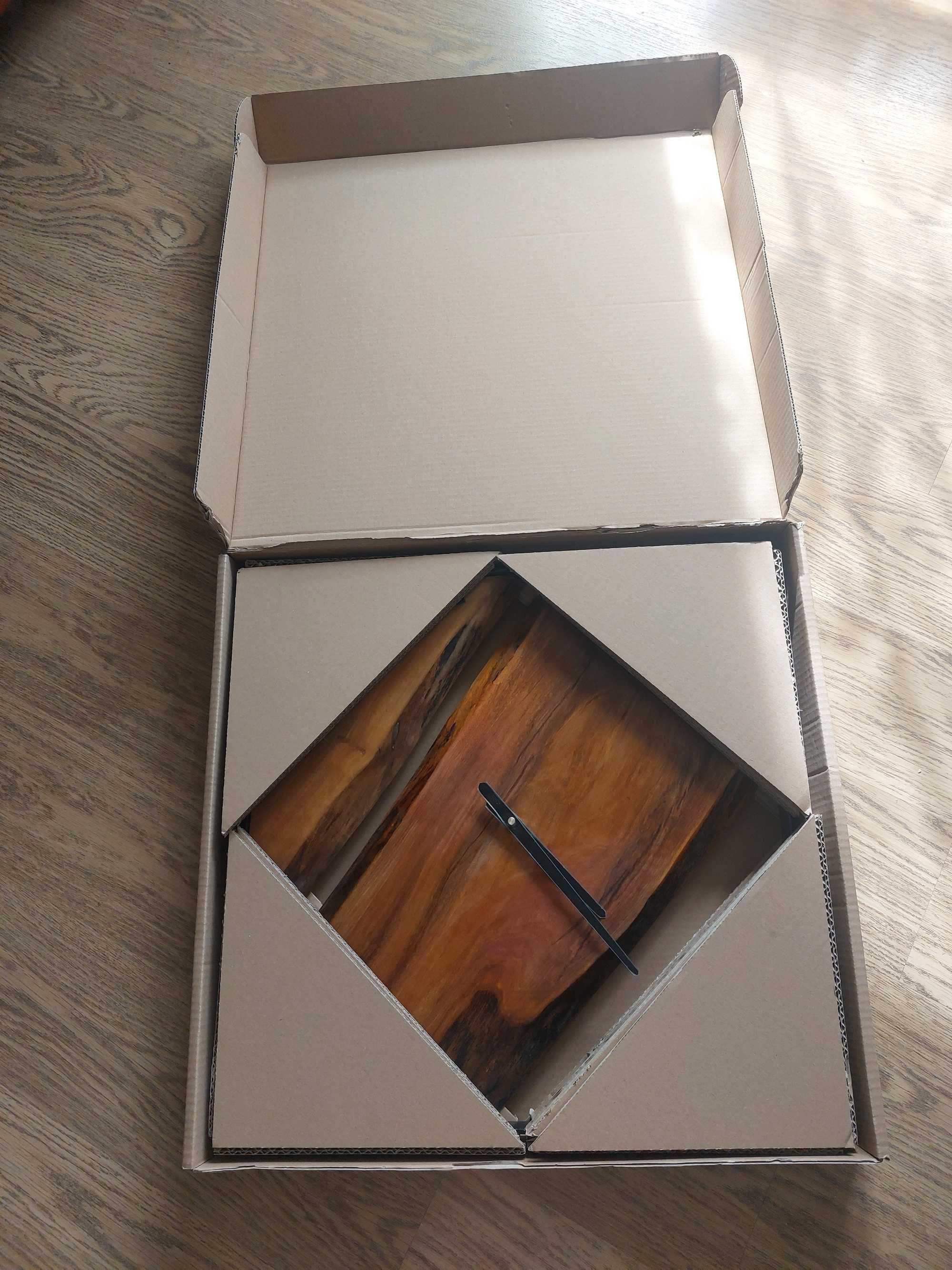 zegar ścienny, drewniany, nowy, loft