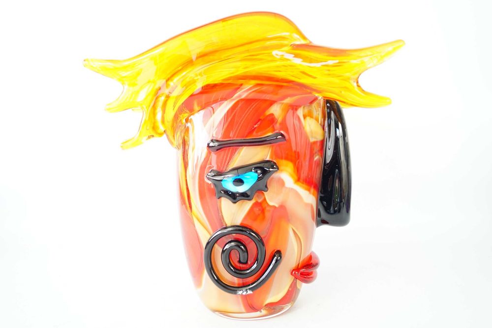 Figurka Murano style WAZON twarz design abstrakcja