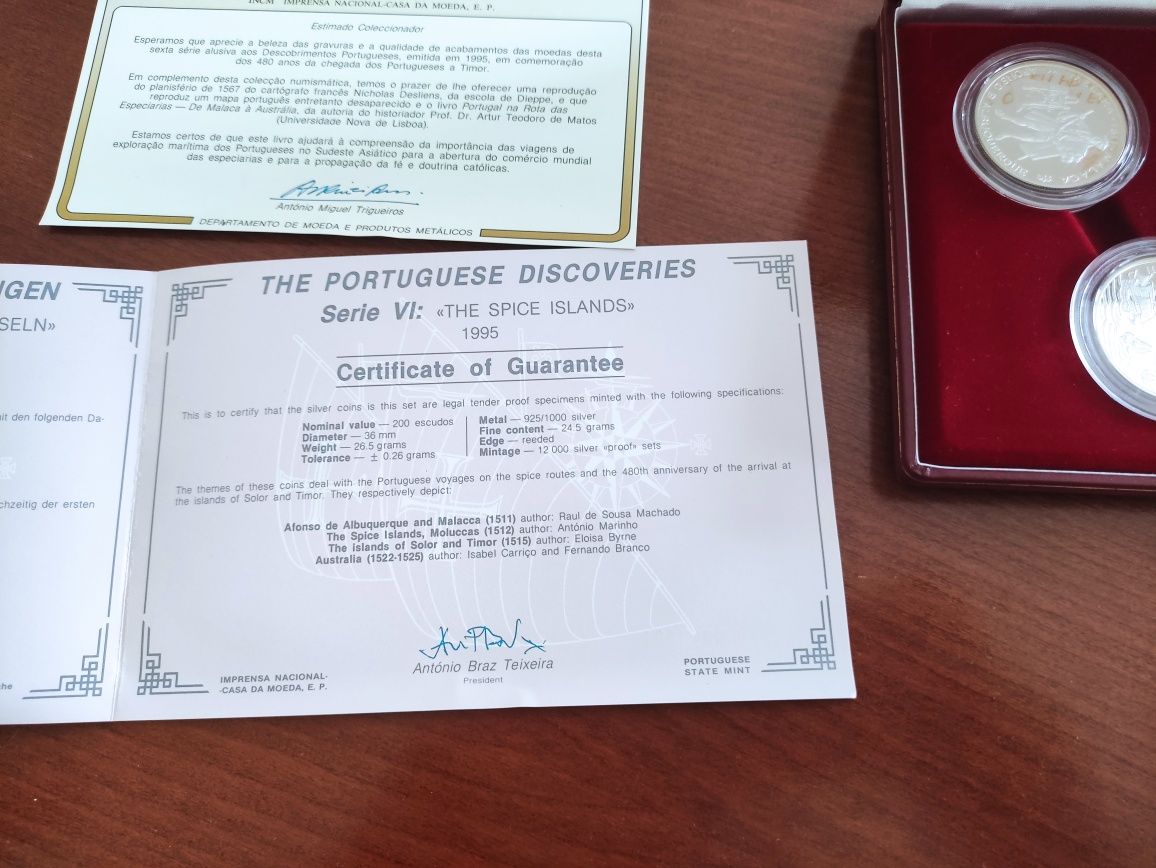 Medalhas de prata "Descobrimentos Portugueses"