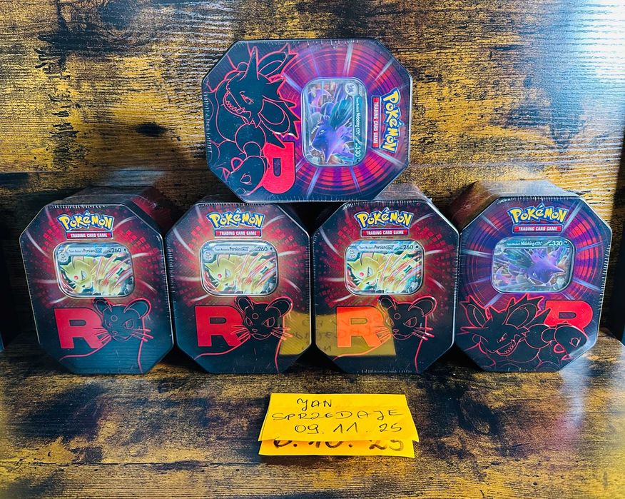 5x Team Rockets Tin - Karty Pokemon TCG